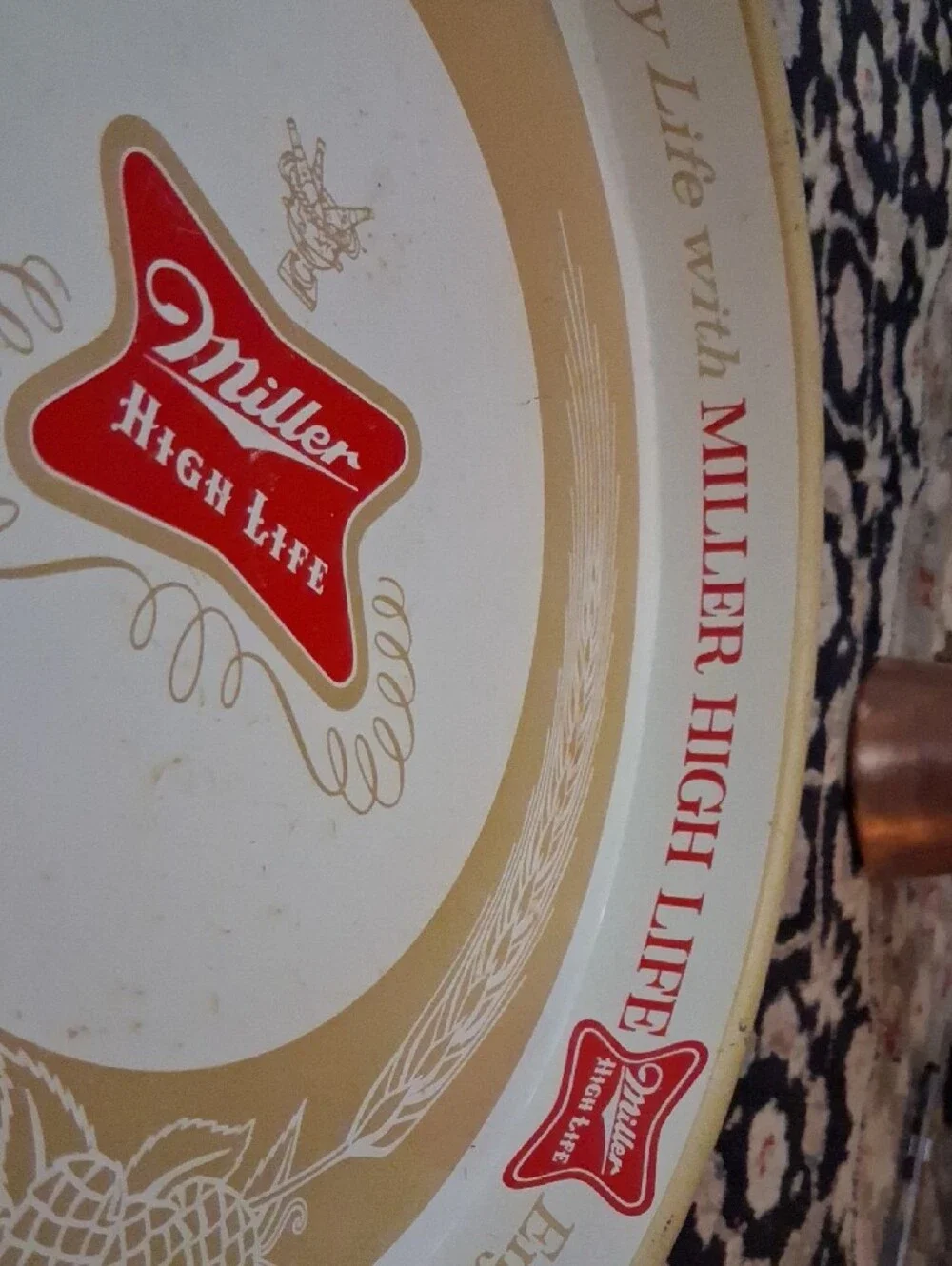 Miller High Life Gold & White Serving Tray
